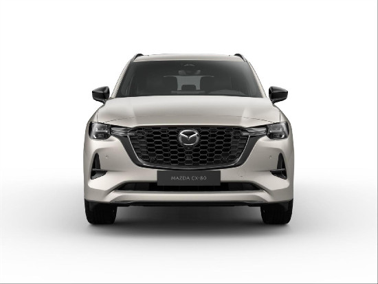 Nový vůz Mazda CX-80 2,5 e-Skyactiv PHEV 8AT AWD 327k  Homura Plus - černá kůže stříbrná metalíza hybridní - benzin Automatická